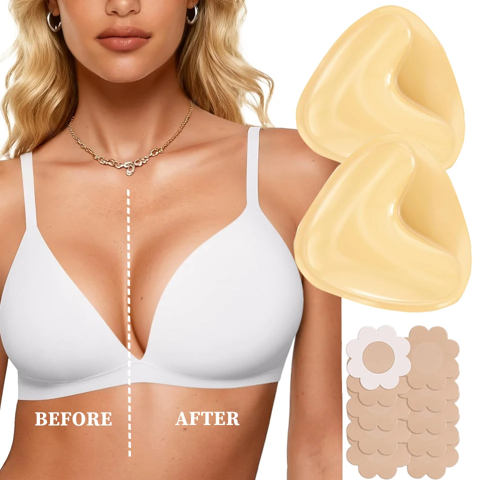 Dwustronne samoprzylepne wkładki do biustonosza, podnoszące wkładki push-up, wkładki powiększające biust, wkładki do usztywniania miseczek, do bikini, strojów kąpielowych, sukienek bez ramiączek.
