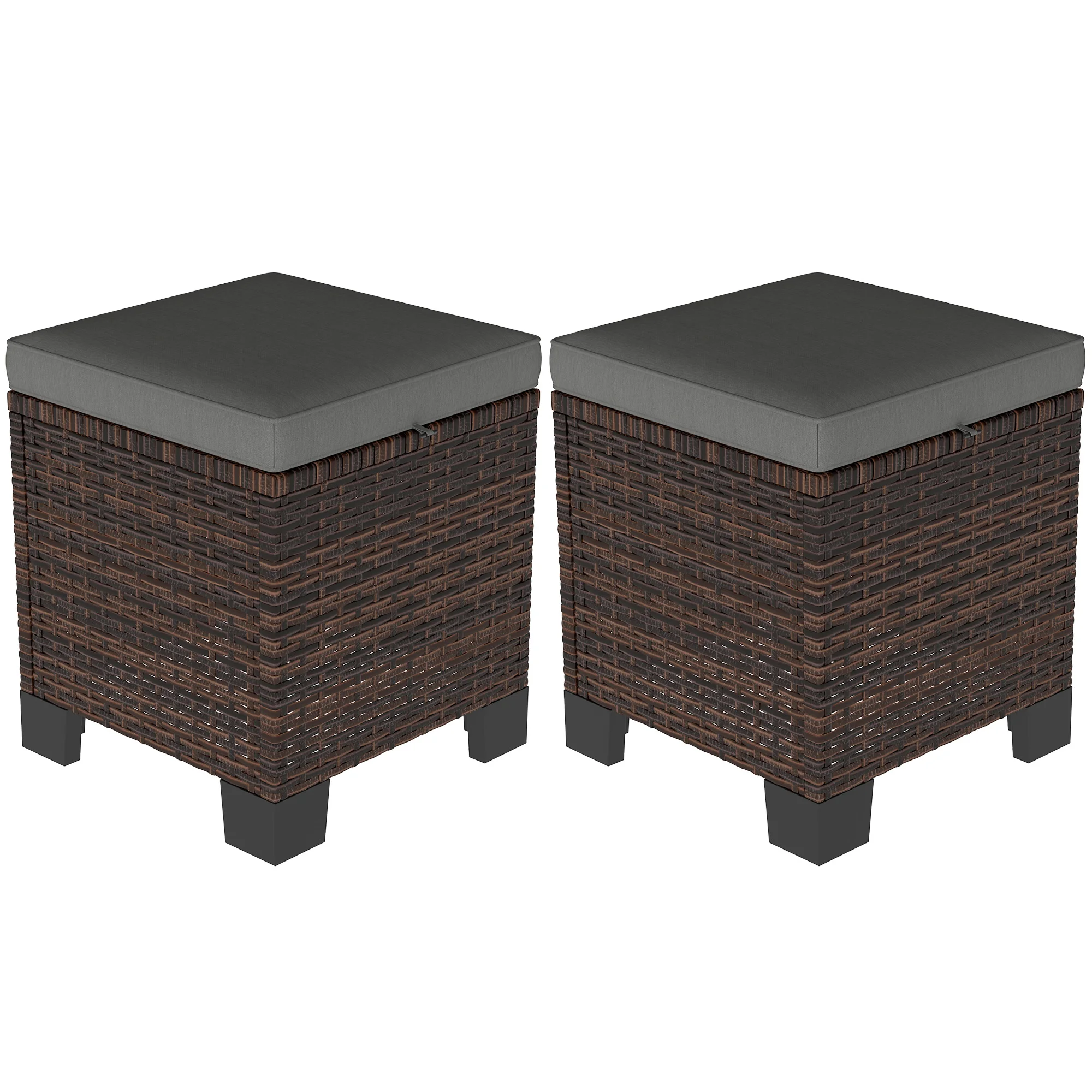 Wicker Outdoor Ottoman Footsto - Outdoor Furniture Metal Chairs review and price