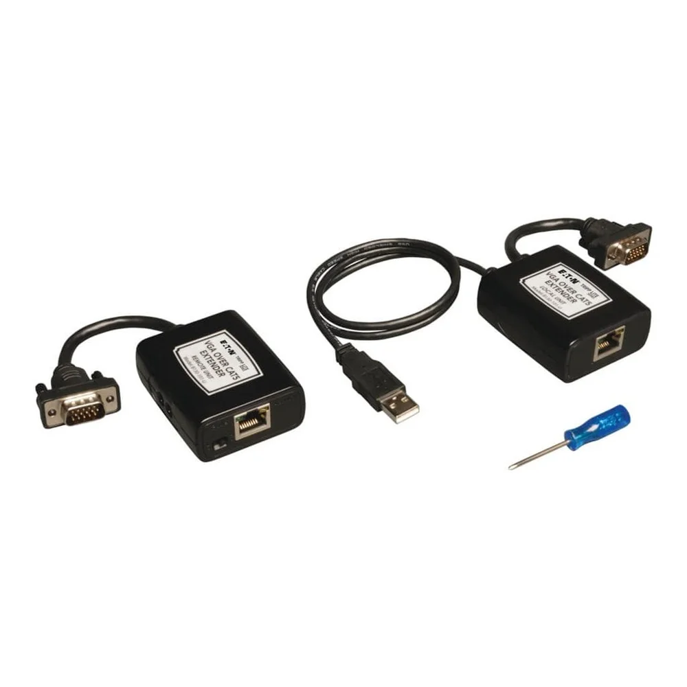 USB Powered VGA over Cat5 Cat6 Video Extender Kit 500ft 1920x1440 Resolution Transmitter Receiver with EQ GAIN Controls