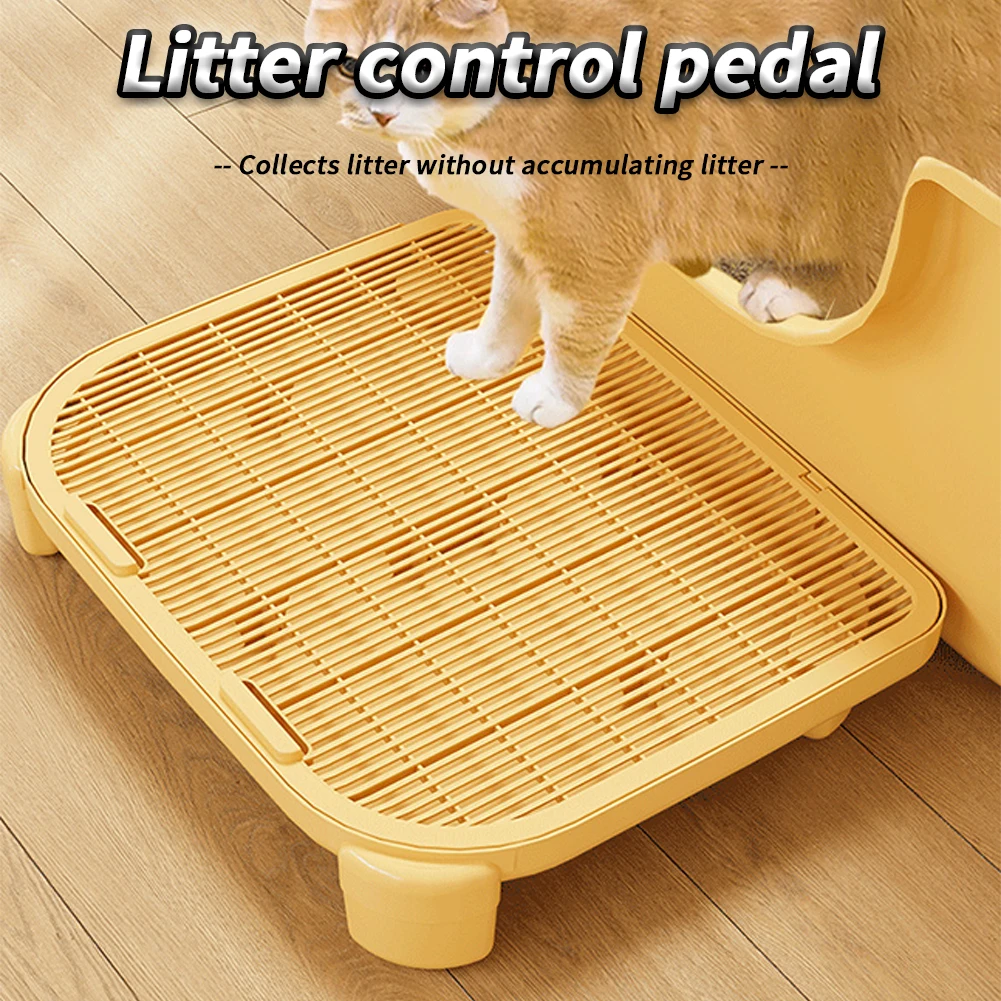 

Cat Litter Mat Plastic Kitty Litter Trap With Anti-slip Legs Catcher Box Pads Double Layer Kitten Litter Trapper Cleaning Tool