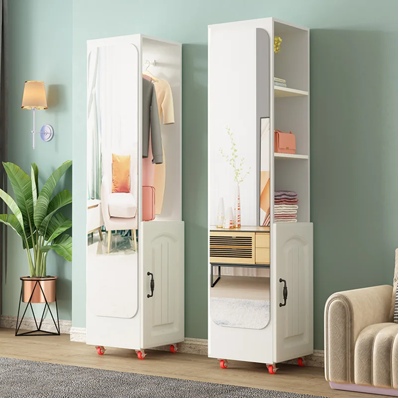 

Full body dressing mirror Floor mirror Bedroom living room Home multi-functional three-dimensional rotating storage cabinet