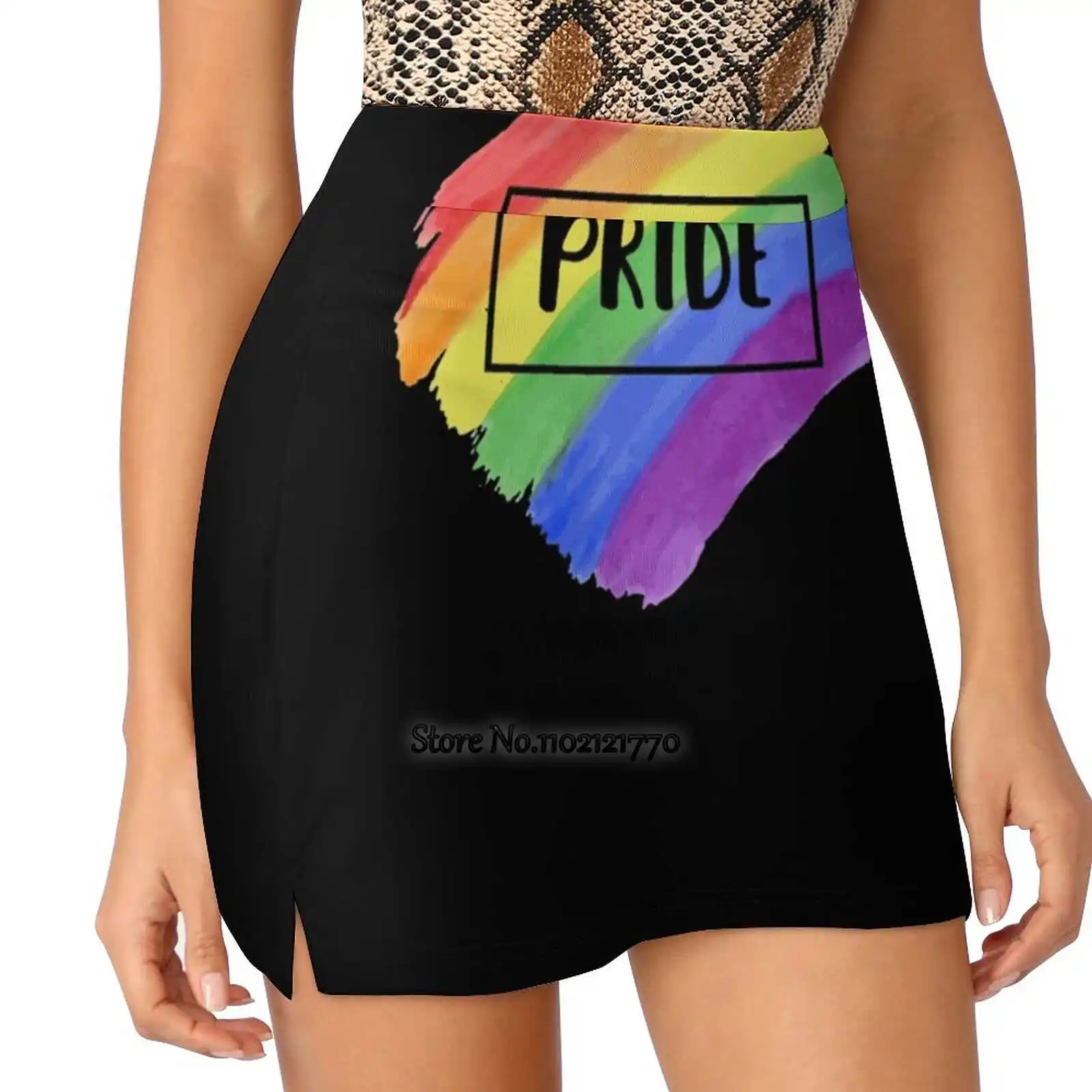 

Trending Fashion Skirt Summer Printed Women Sport Skirts Double-Layer Athletic Bisexual Trans Rainbow Queer Pride Flag