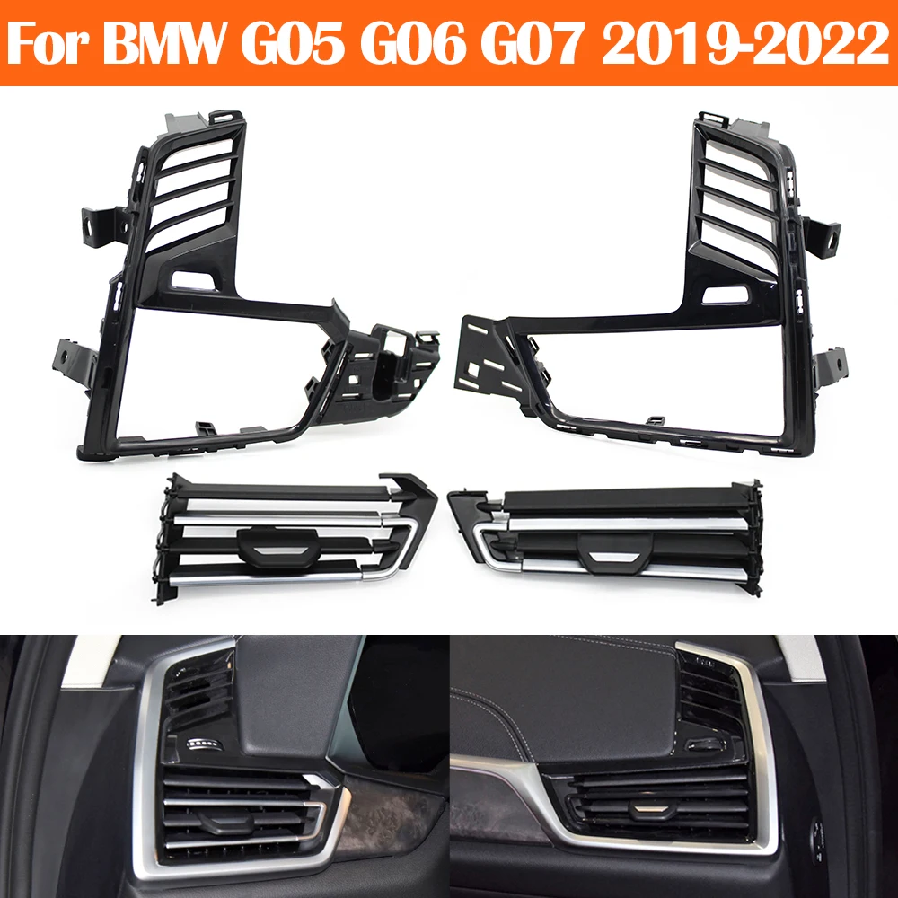 LHD Car Dashboard Left Right Air Conditioning AC Vent Grille Repair Kit Outer Cover Panel For BMW X5 X6 X7 G05 G06 G07 2019-2022