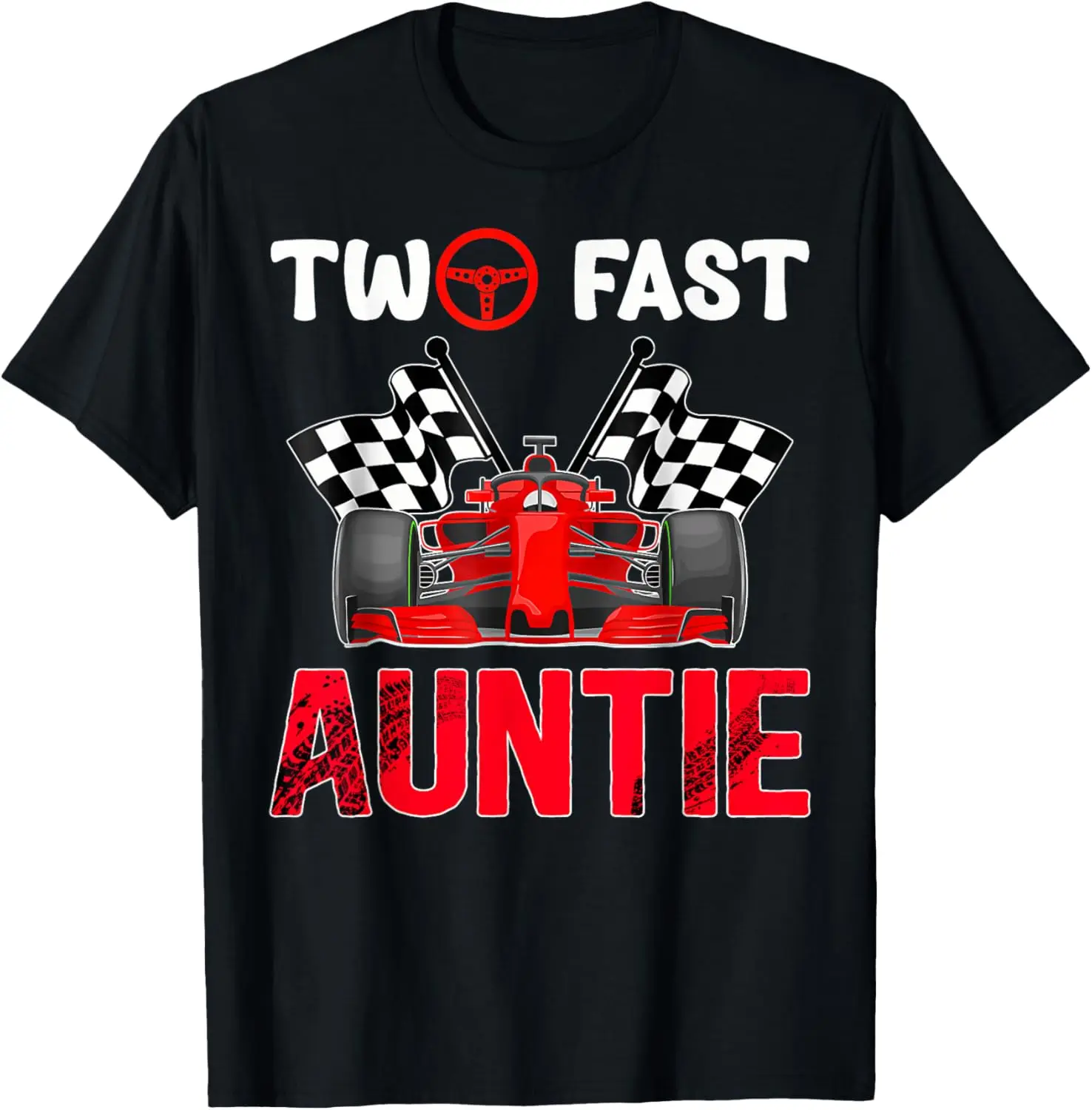 

Футболка для дня рождения Two Fast Auntie Pit Crew Racing Car