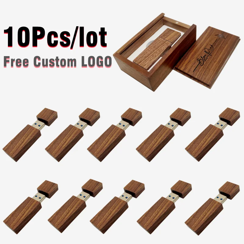 10-unids-lote-unidad-flash-usb30-rectangular-de-nogal-de-alta-velocidad-8gb-16gb-32gb-64gb-128gb-y-caja-de-nogal-logotipo-personalizado-gratis