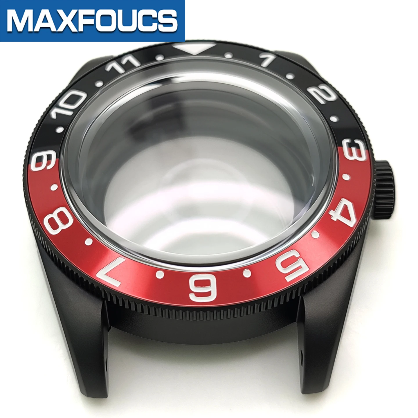 Mattes Retro-Uhrengehäuse im Black Bay-Stil MOD SKX NH34 NH36 Schwarze Stahlkrone Saphirglas-Gehäuseboden Einsatz Kundenspezifisches Zubehör – Detail 20