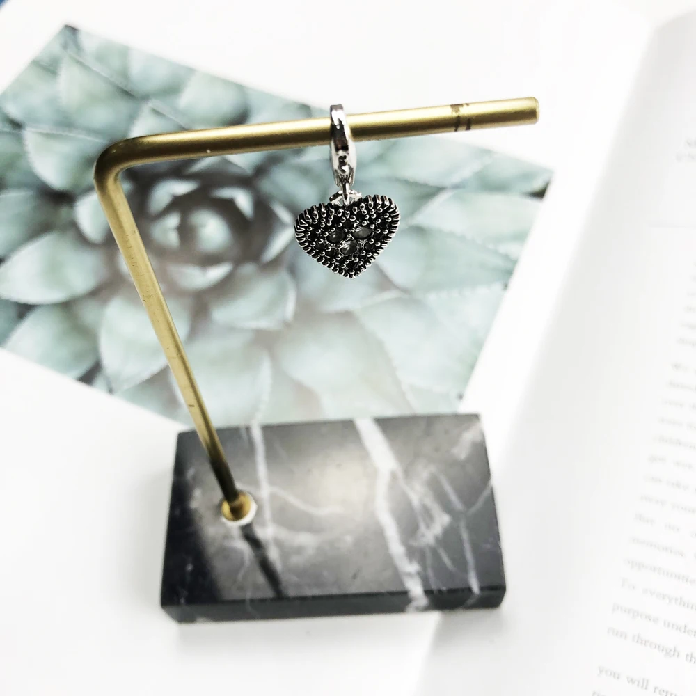 Herzanhänger, baumelnder Charm für Schmuckherstellung, Vintage 925 Sterling Silber, Geschenk für Frauen – Detail 6