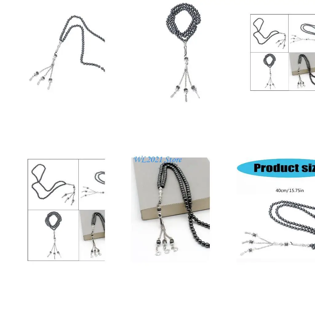 

G5GC Sophisticated Hematite Stone Muslims Bead Bracelet Faithful Trendy Looks