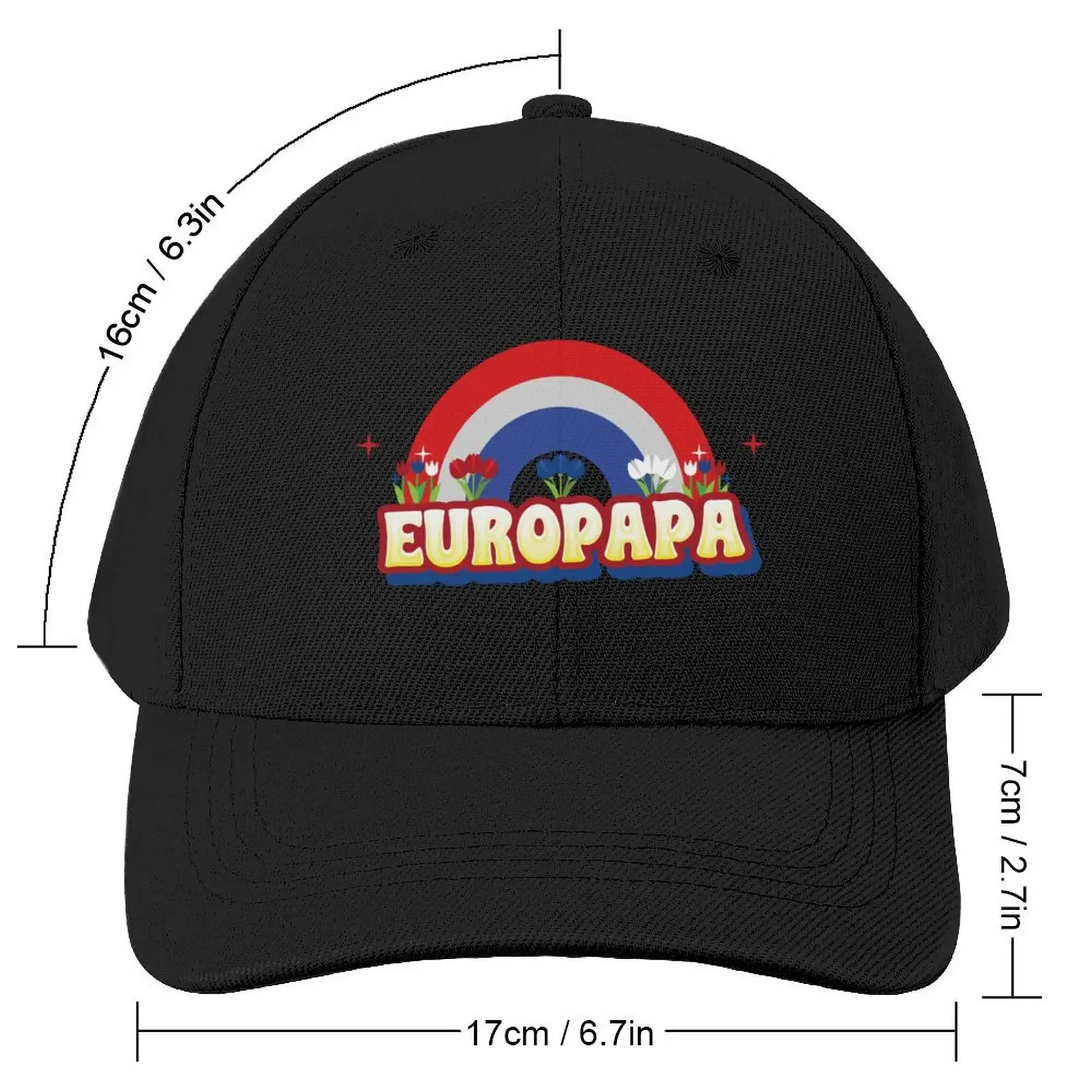 Europapa - Joost Klein - The Netherlands - Eurovision 2024 Tulips Baseball Cap Hat Luxury Brand Custom Cap Baseball Men Women's