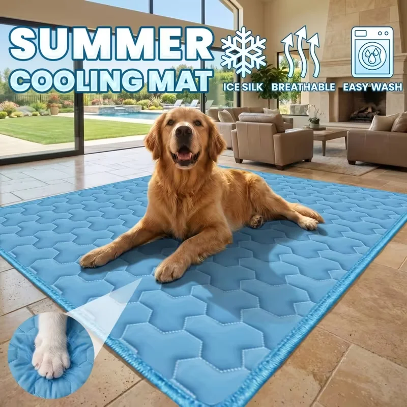 Kühlmatte für Haustiere, Kühlunterlage für Katzen und Hunde, schweißabsorbierendes Gewebe |   Atmungsaktives Mesh-Bett |   Langlebige Polyesterfaser