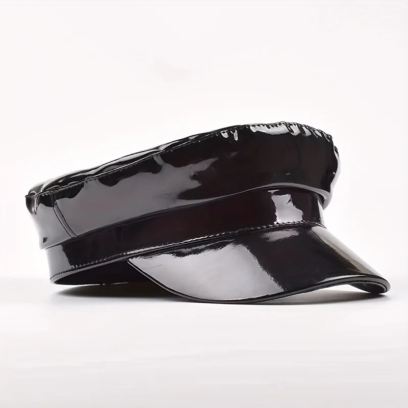 HongLuan Schwarz/Rot Steampunk Leder Gothic Kapitän Hut für brennende Mann Frau, Rave Festivals Zubehör, Halloween Party Cap – Detail 9