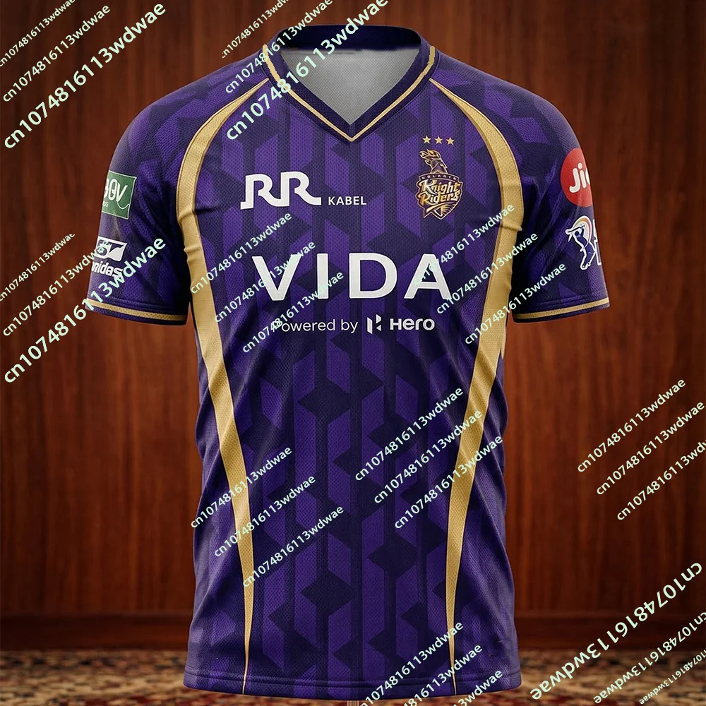 Nueva Camiseta del Equipo de Cricket IPL Kolkata Knight Riders, Camiseta Deportiva Informal para Hombre con Estampado 3D, para Adultos, Familias, Niños y Fanáticos del Cricket