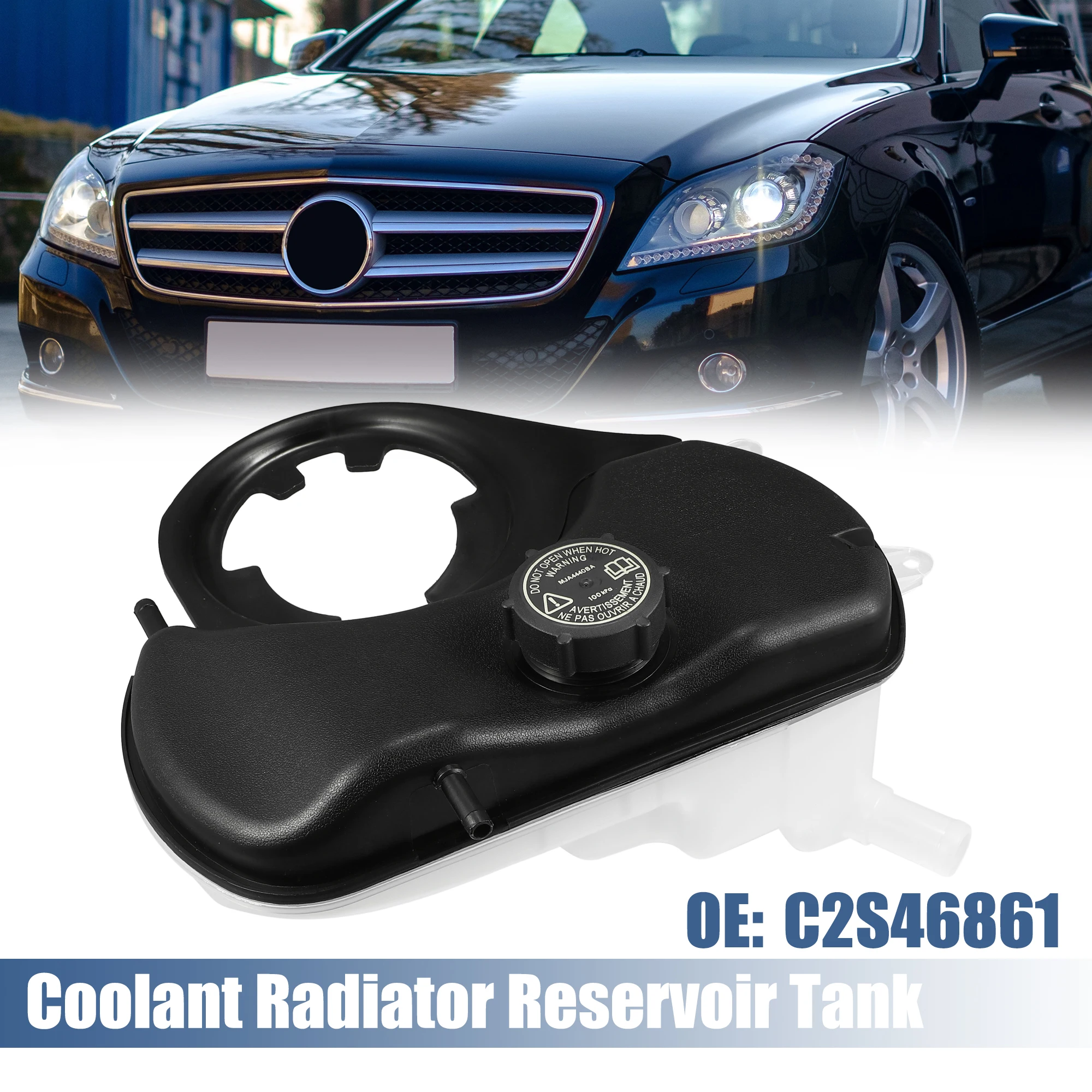 

UXCELL Coolant Radiator Reservoir Tank Set C2S46861 Coolant Bottle with Cap for Jaguar