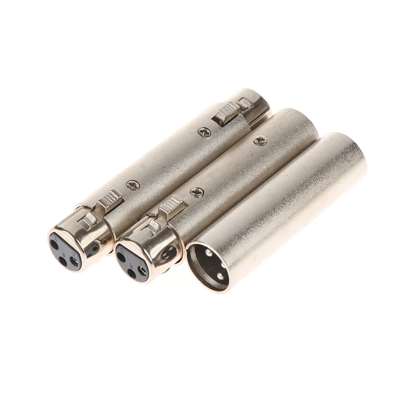 1 قطعة 3Pin XLR أنثى إلى أنثى بطاقة SIM الصوت ميكروفون Mic محول موصل XLR ذكر إلى ذكر XLR ذكر إلى أنثى موصلات #2