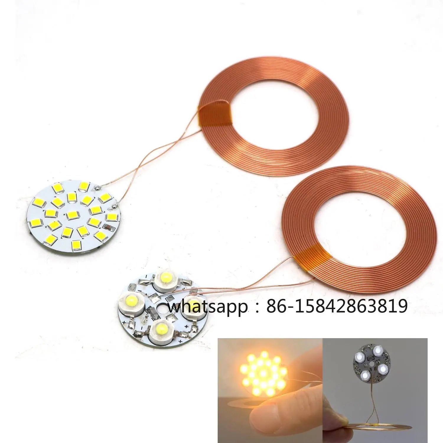 Maglev Wireless Receiver LED Lamp | DIY Magnetic Levitation Moon Light With Power Coils For Desk Decor 12V USB Transmitter