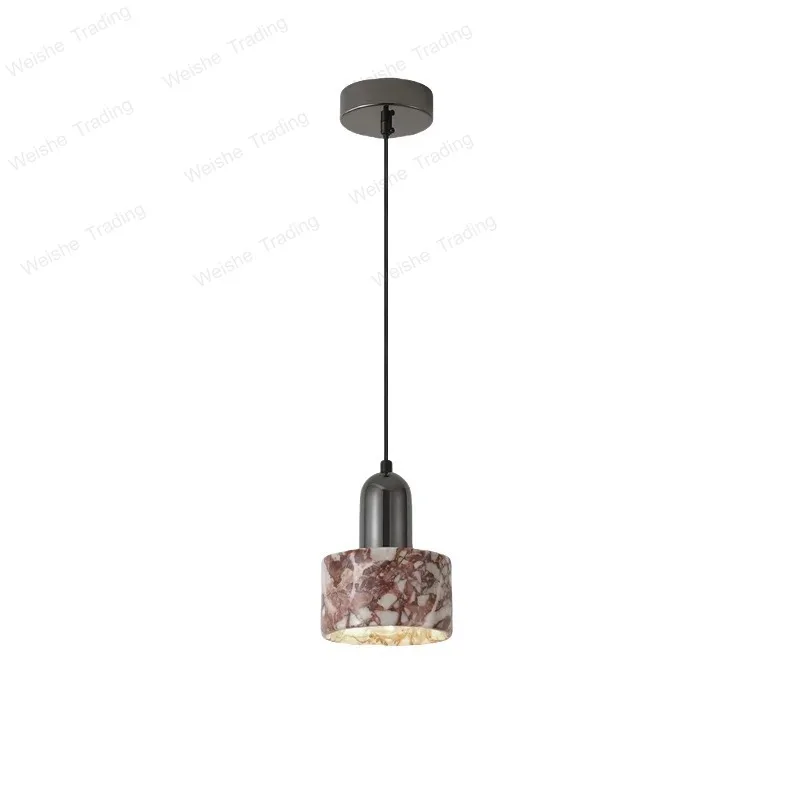 

LED Pendant Lamp Wire Adjustable Foyer Balcony Aisle Marble Stone Carbon Steel Home Decor Hanging Lights