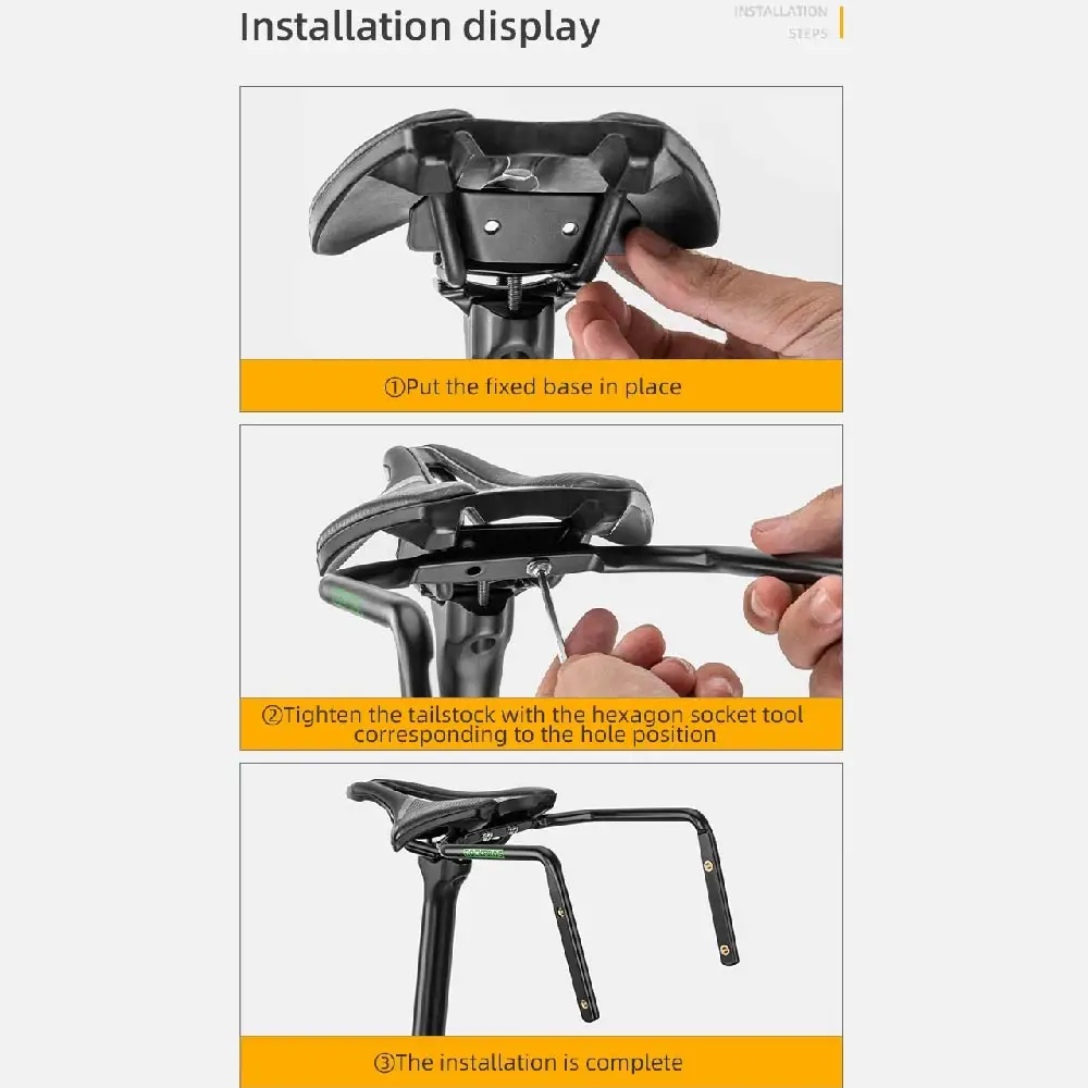 ROCKBROS Fahrrad-Sattelverlängerungshalterung aus Aluminiumlegierung, Stabiler Halter für Fahrradtaschen, Erweiterter Gepäckträger – Detail 6