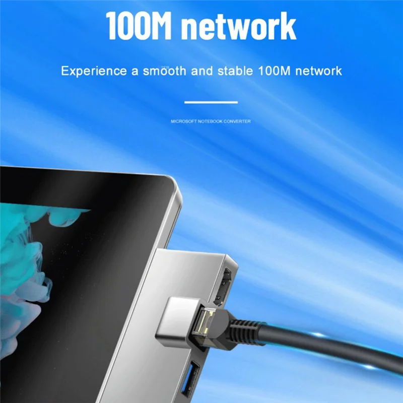 USB3.1 USB-C Hub Docking Station Gen1 4K -Compatibele SD/TF-kaartlezer RJ45 6In1 Converter voor Microsoft Surface