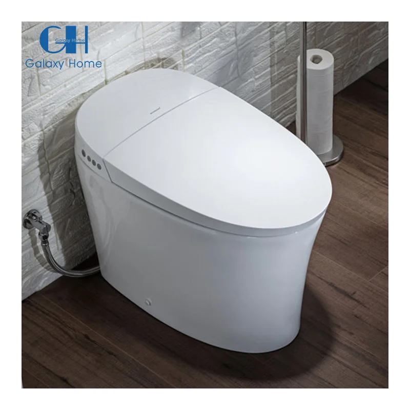 Smart Toilet Bidet Tankless Auto Open/Close Lid Elongated Dual Flush One-Piece Toilet