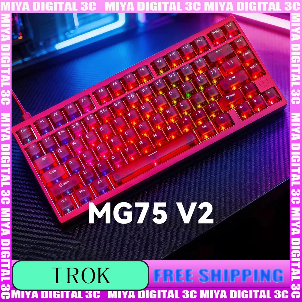 

Магнитная клавиатура IROK MG75V2, проводная, 8 кГц, RT0.001, алюминиевая, механическая, с ЧПУ, ARGB, IP67, для игр и офиса, аксессуар, подарок