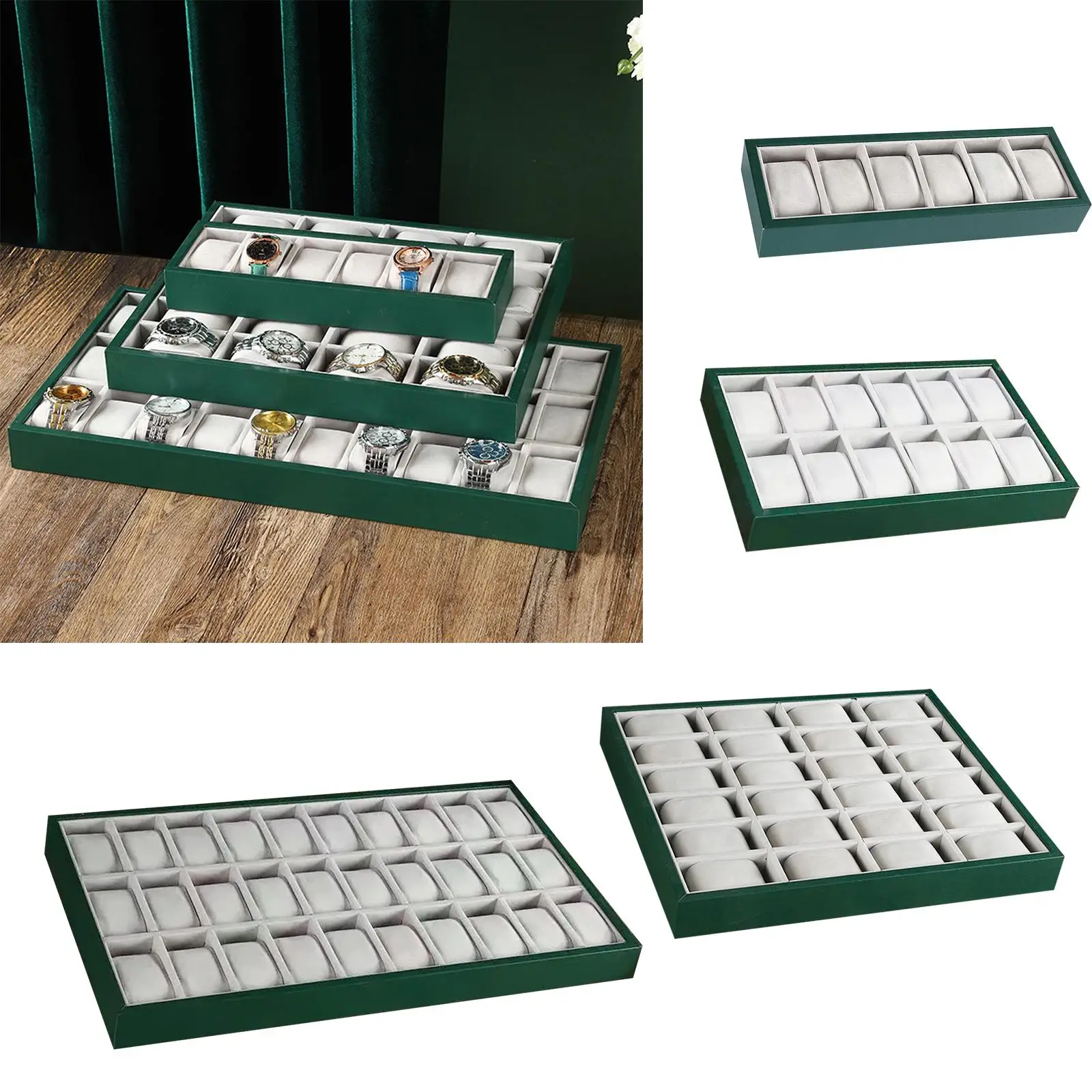 

Watch Jewelry Tray Bracelet Pillows Stackable for Men and Women Storage Case