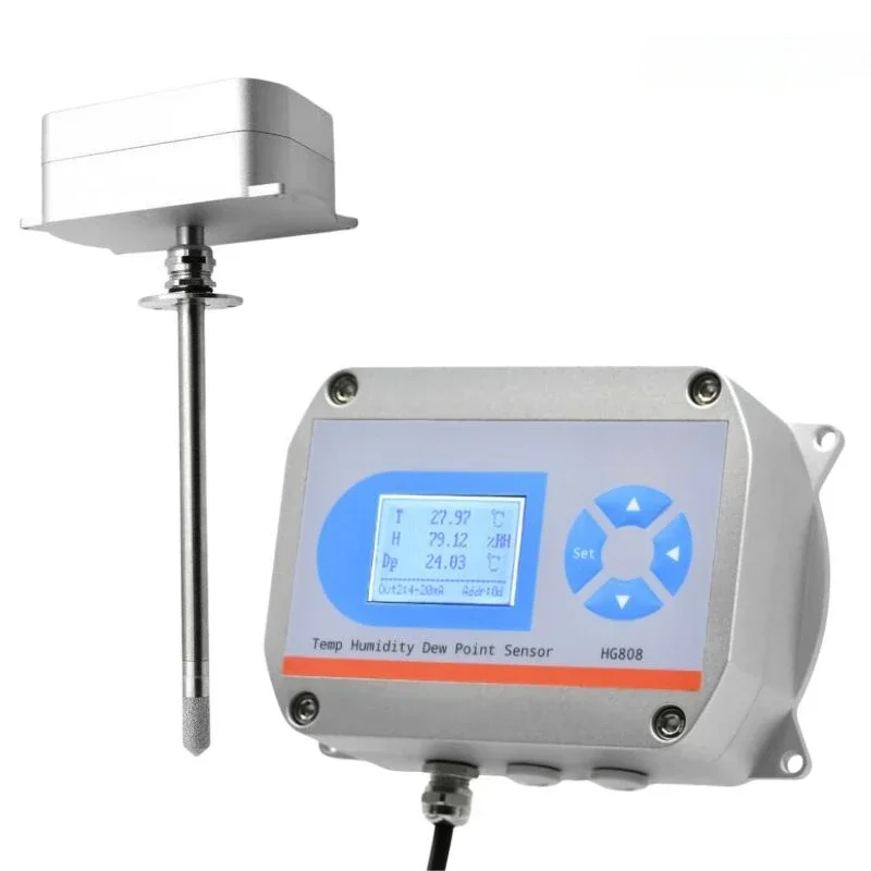 

150 degree Celsius humidity display transmitter 485 0-5V 0-10V 4-20mA, suitable for HVAC