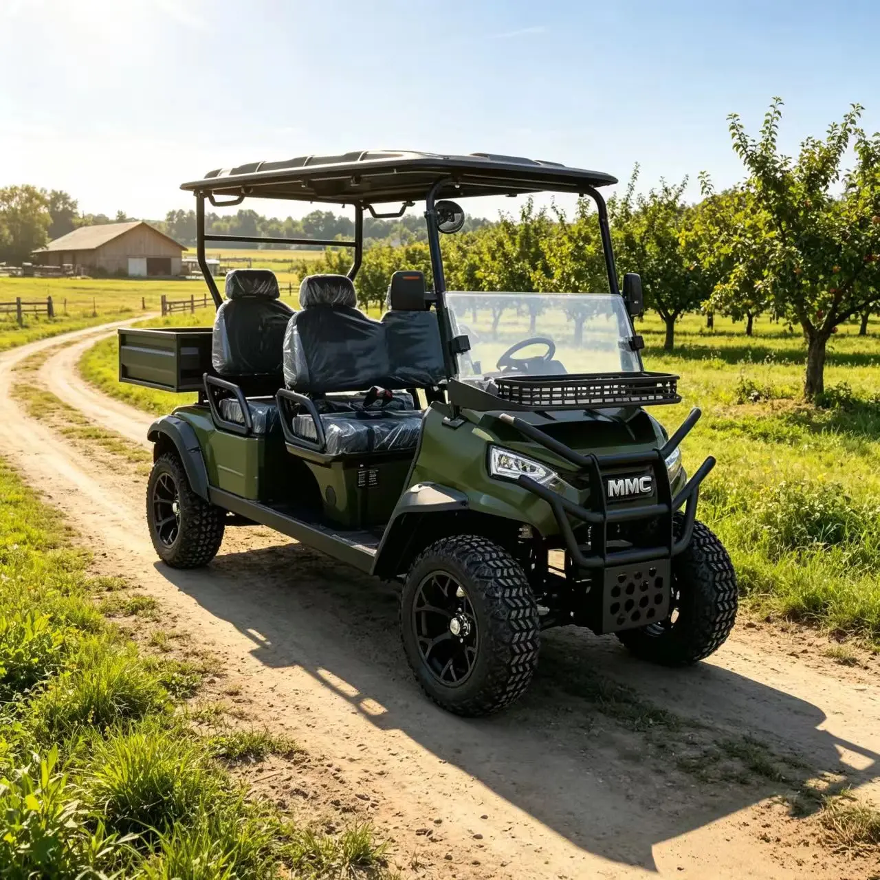 2 4 Seater Golf Cart With Cargo Box 800cc 1000cc UTV Off Road Farm Utility Vehicle
