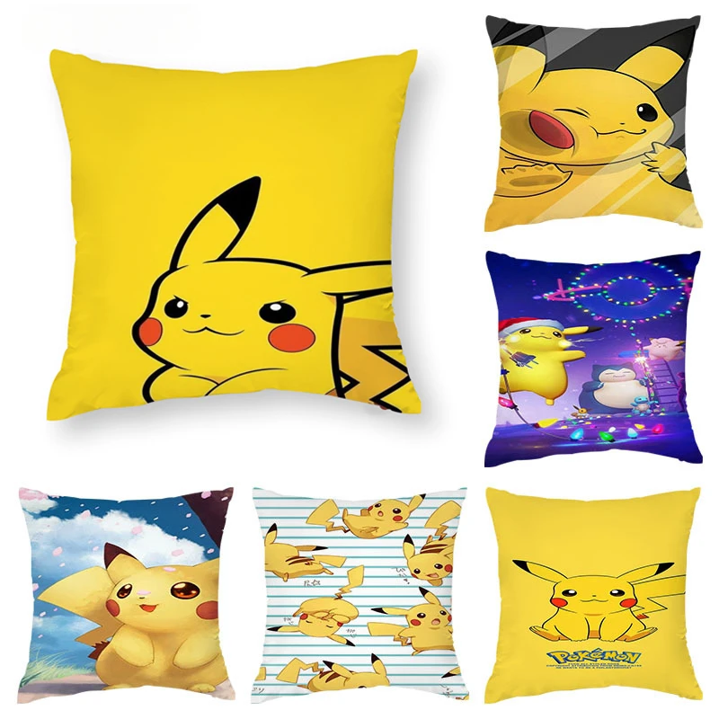 Cartoon Pikas Pokemon 3D printing sofa cushion cover Cushion Covers Happy Campers Throw Home Decor Touring Cars Pillow Case