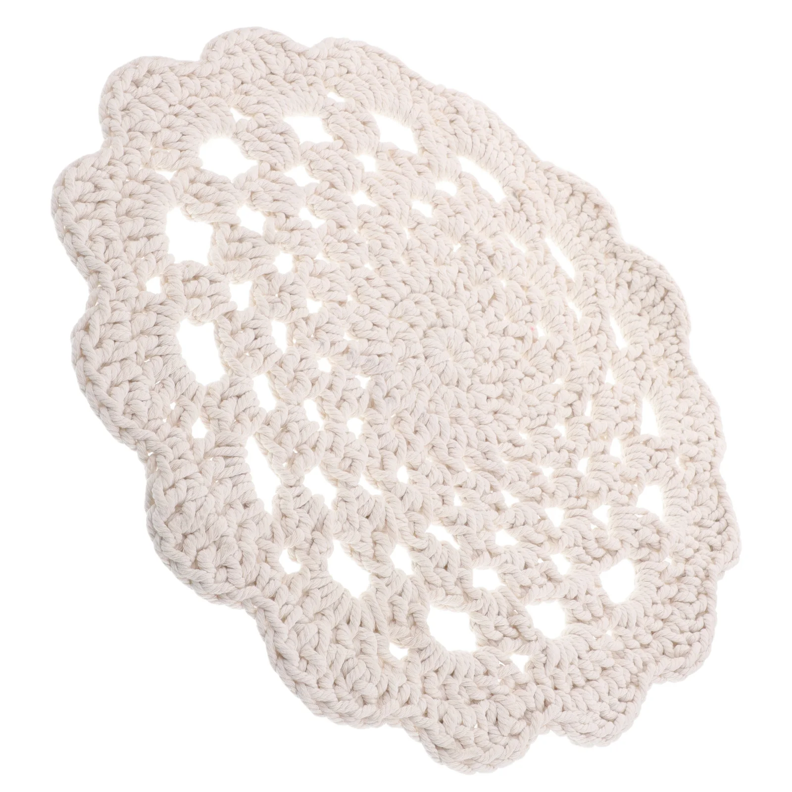 

Cotton Rope Coaster Doilies Round Lace Vintage Insulation Crochet Placemats Table Decoration Nordic Style Knitted