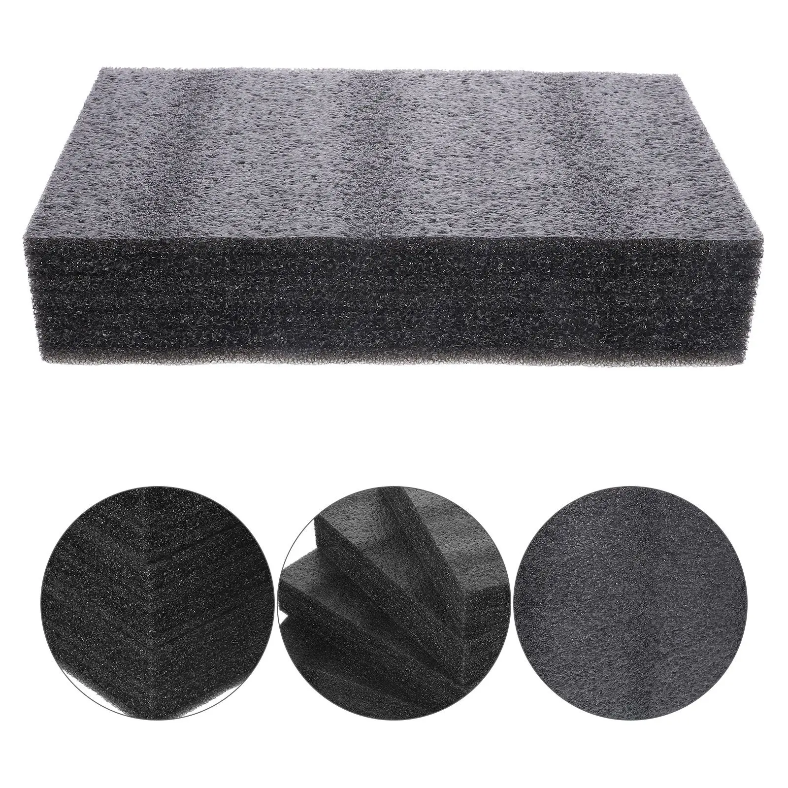 4 Pcs Black Pearl Cotton Foam Pad 25x15x5cm DIY Packing Material Express Liner Multi Use Foam Board Craft Insert