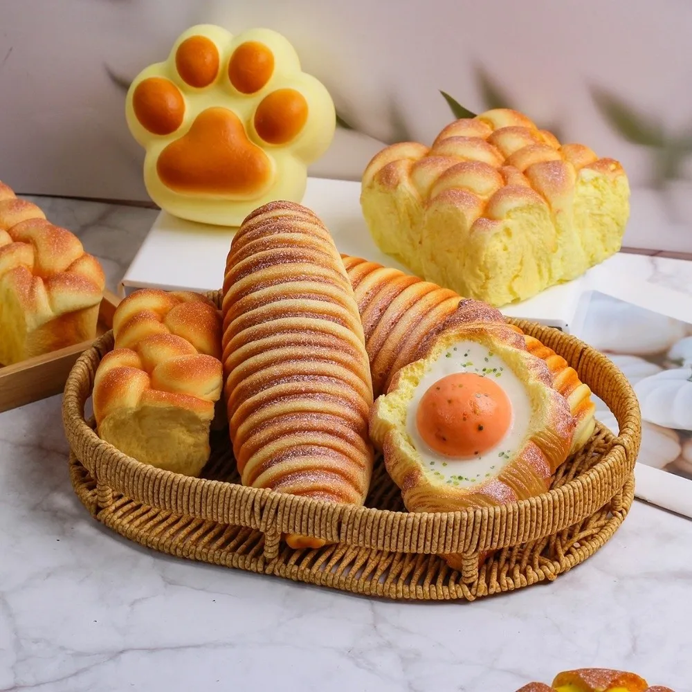 Novelty Artificial Bread Stress Relief Model Toast Shape Photo Props Squeeze Toys Pinch Le Party Gift