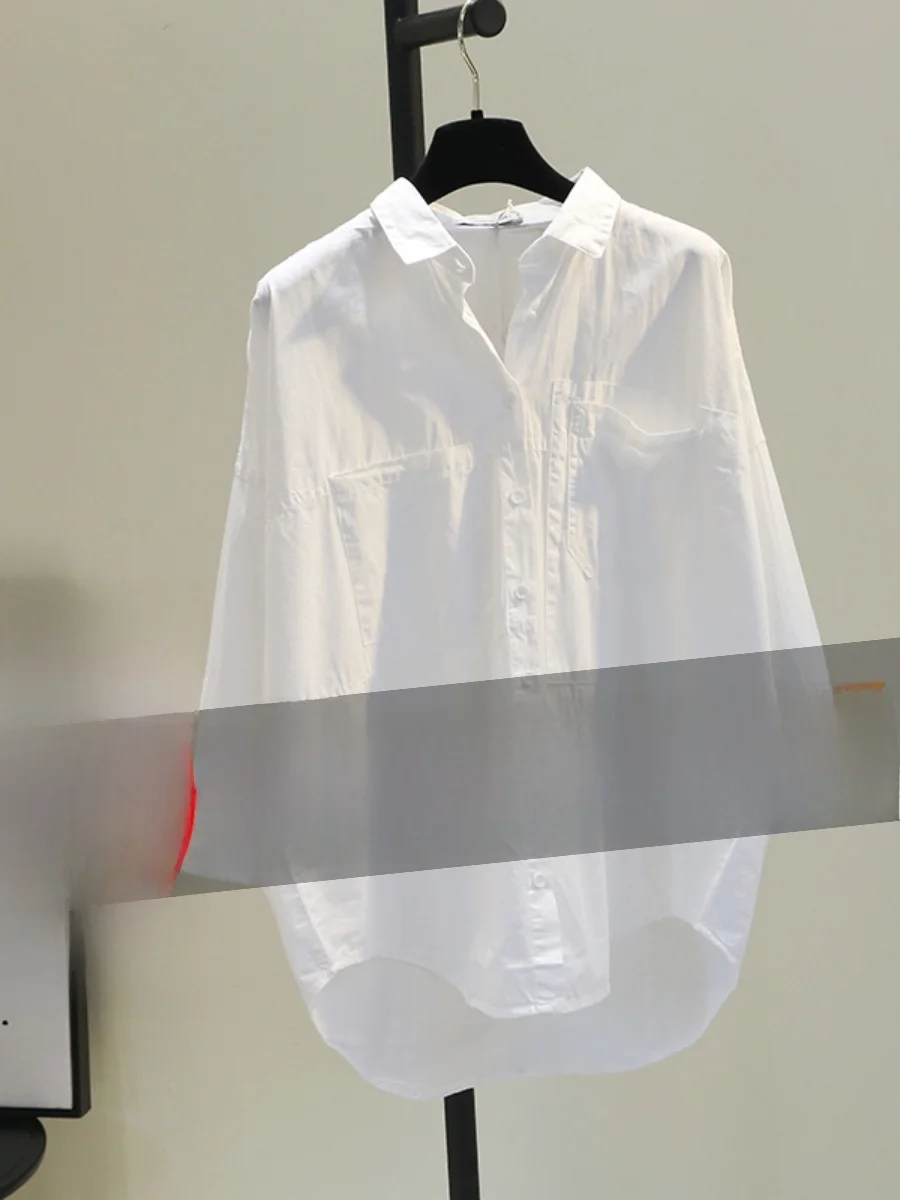 Frauen Casual Baumwolle Lange Sve irt Frühling Herbst Lose Fit Kragen Reine Farbe Vorne ort Ba Lange Sle