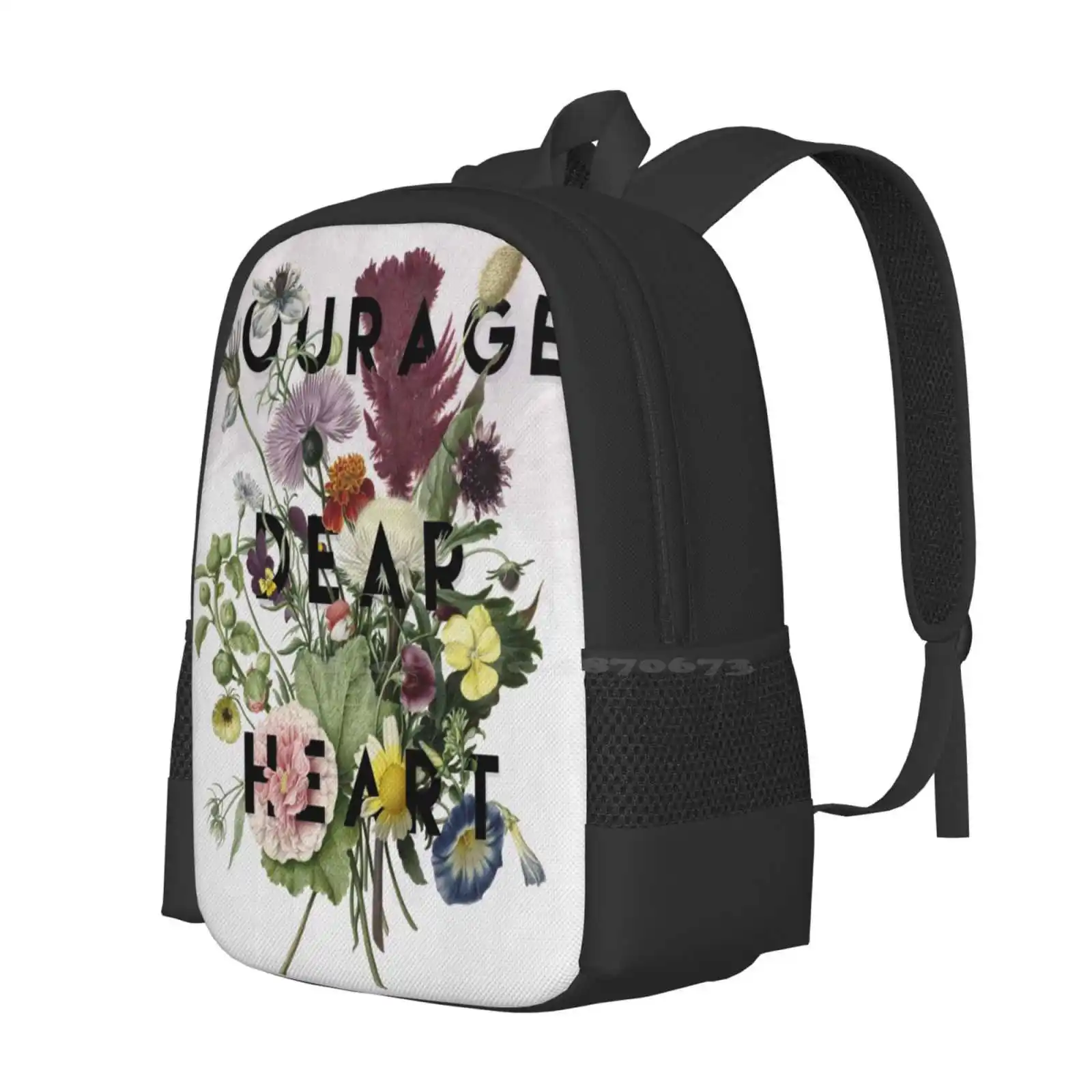 Mochila con palabras de valor, morral con ilustraciones botánicas florales, libros de moda, citas Cs, Lewis Aslan, gran oferta