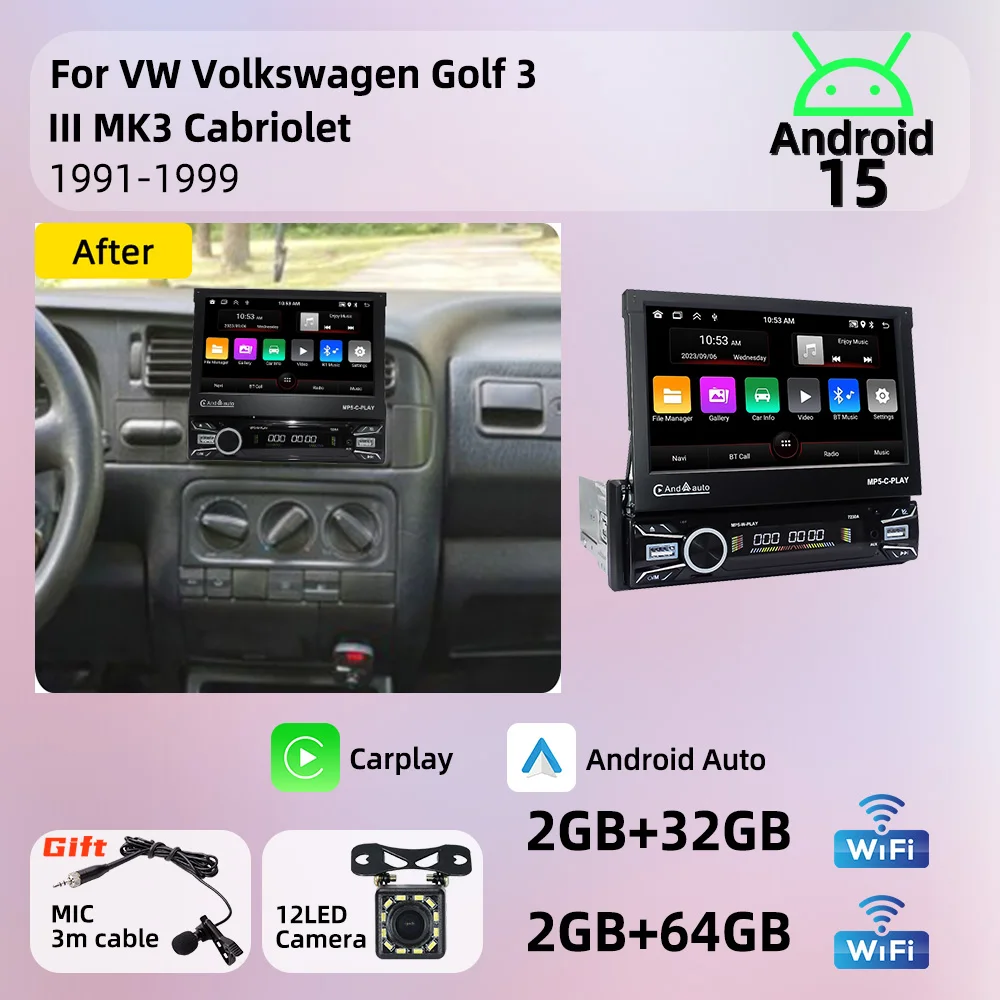 Android Radio 1Din Stereo 7