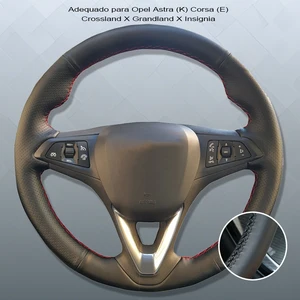 Schwarze Mikrofaser -Hautlenkradabdeckung, Opel Astra (K), Corsa und Crossland X, Grandland X, Insignia 10 Hauptverkaufsredner Opel Corsa - №7