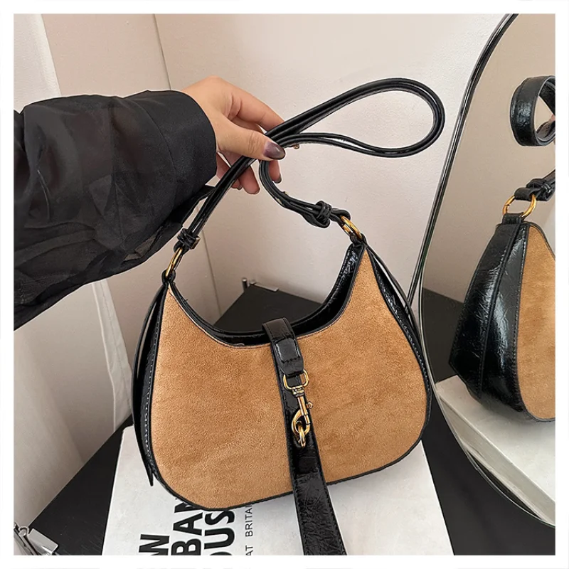

2025 Vintage Underarm Bag for Women Minimalist Shoulder Crossbody Purse with Top Handle Everyday Versatile Bag