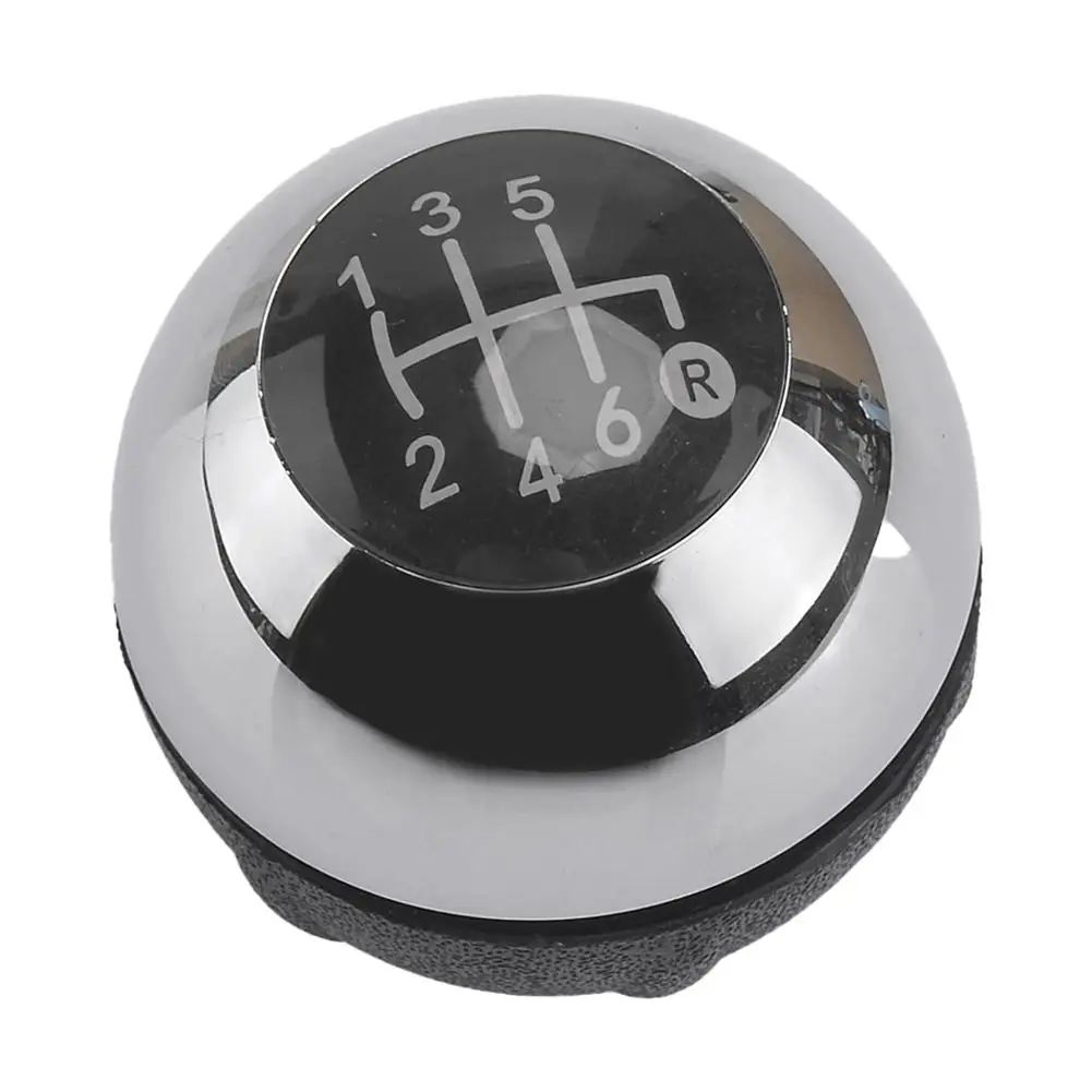 

55344048 6 Speed Gear Shift Shifter Knob Head Ball Chrome Silver & Black Fit for Fiat 500 2012 2013 2014 2015 2016 2017 2018