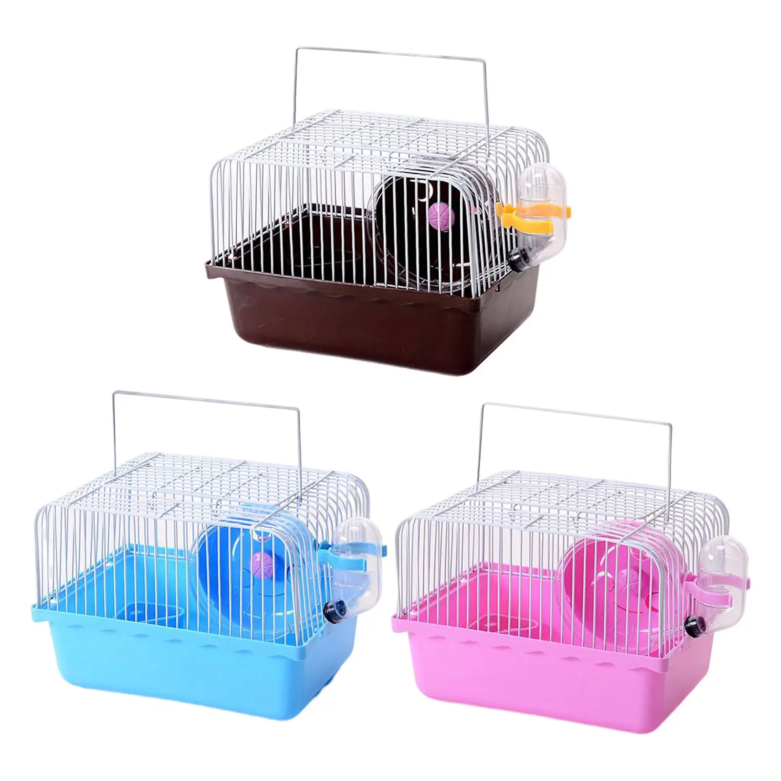 Hamster Cage Small Water Bottle Feeding Box Portable Carrier Carry Case for Pet Supplies