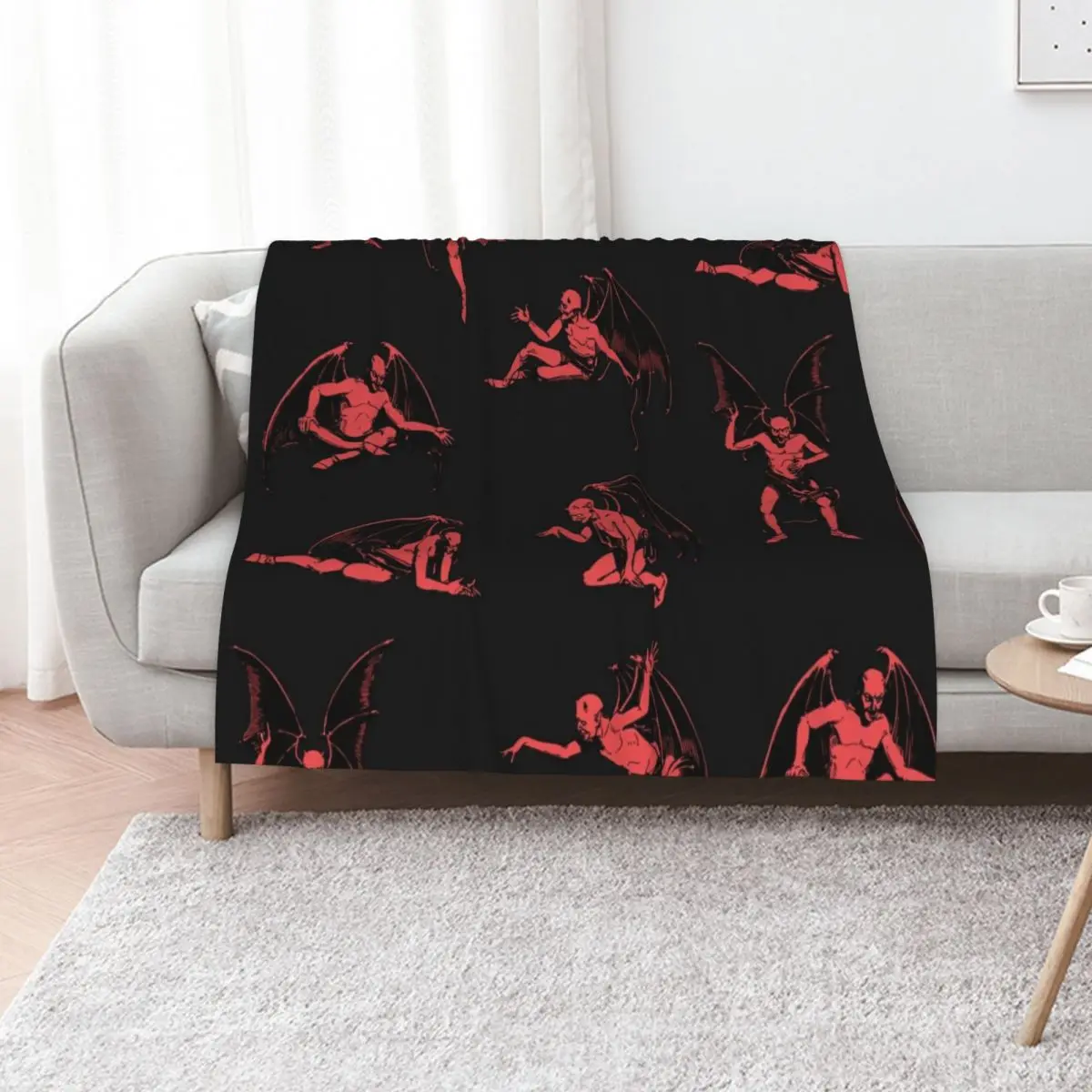 Devils & Demons Sticker Pack Classic Vintage Spooky Halloween Goth Stickers + More (Order Medium-XL ) Stic Throw Blanket
