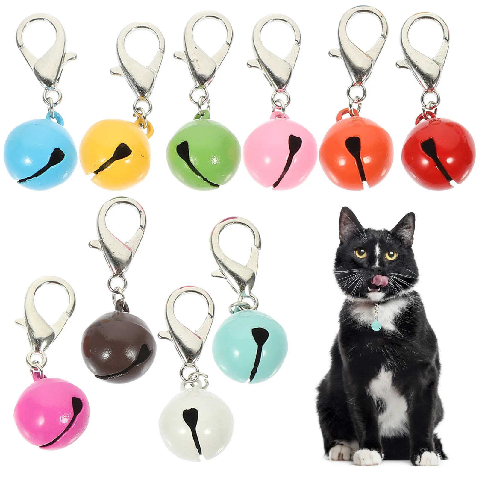 Cat Dog Collar Accessories for pet owners to keep pets noticeable 10 Metal Bells Assorted Colors