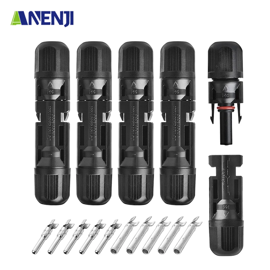 ANENJI 4Pairs/Lot Male and Female PV Connectors Solar Connector TUV 30A 1500Vdc IP68 for Solar Cable 2.5mm2 4mm2 6mm2 Connect