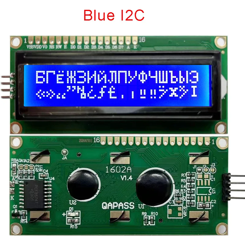 16x2 1602 Русский цириллический язык шрифта ЖК-дисплей Модуль IIC I2C Интерфейс Синий Зеленый Белый Серый Черный FSTN Экран PCF8574A