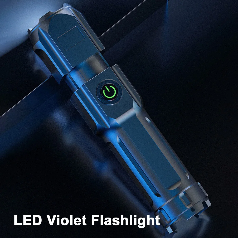 395nm Flashlight USB Rechargeable Blacklight Flashlight Portable Blacklight for Pet Urine Detection Resin Curing