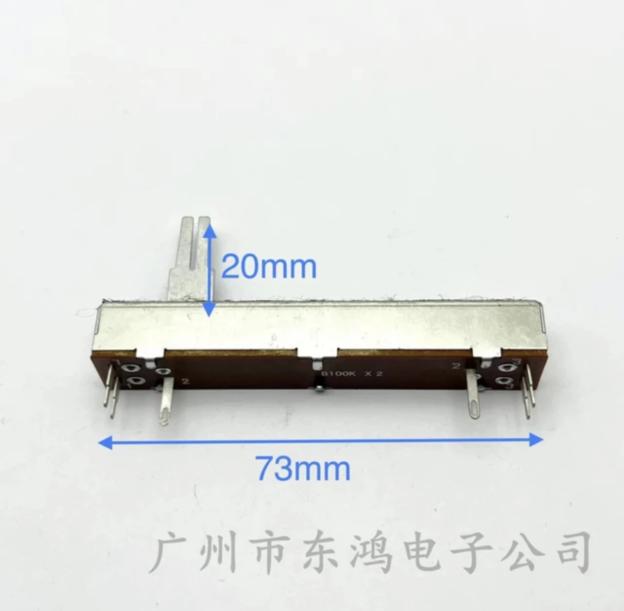 1 PCS Straight Slide Potentiometer SL45N 7.3 cm Mixer Slide Potentiometer Twin B100KX2 shaft length 20mm6 feet