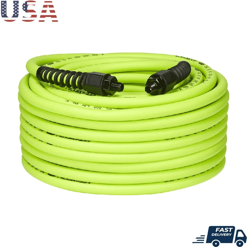 

100 футов, 3/8 дюйма, плоские ограничители для шлангов без памяти, спиральные ограничители для изгиба, увеличенная гибкость, легкие, прочные, воздушные инструменты для полива сада