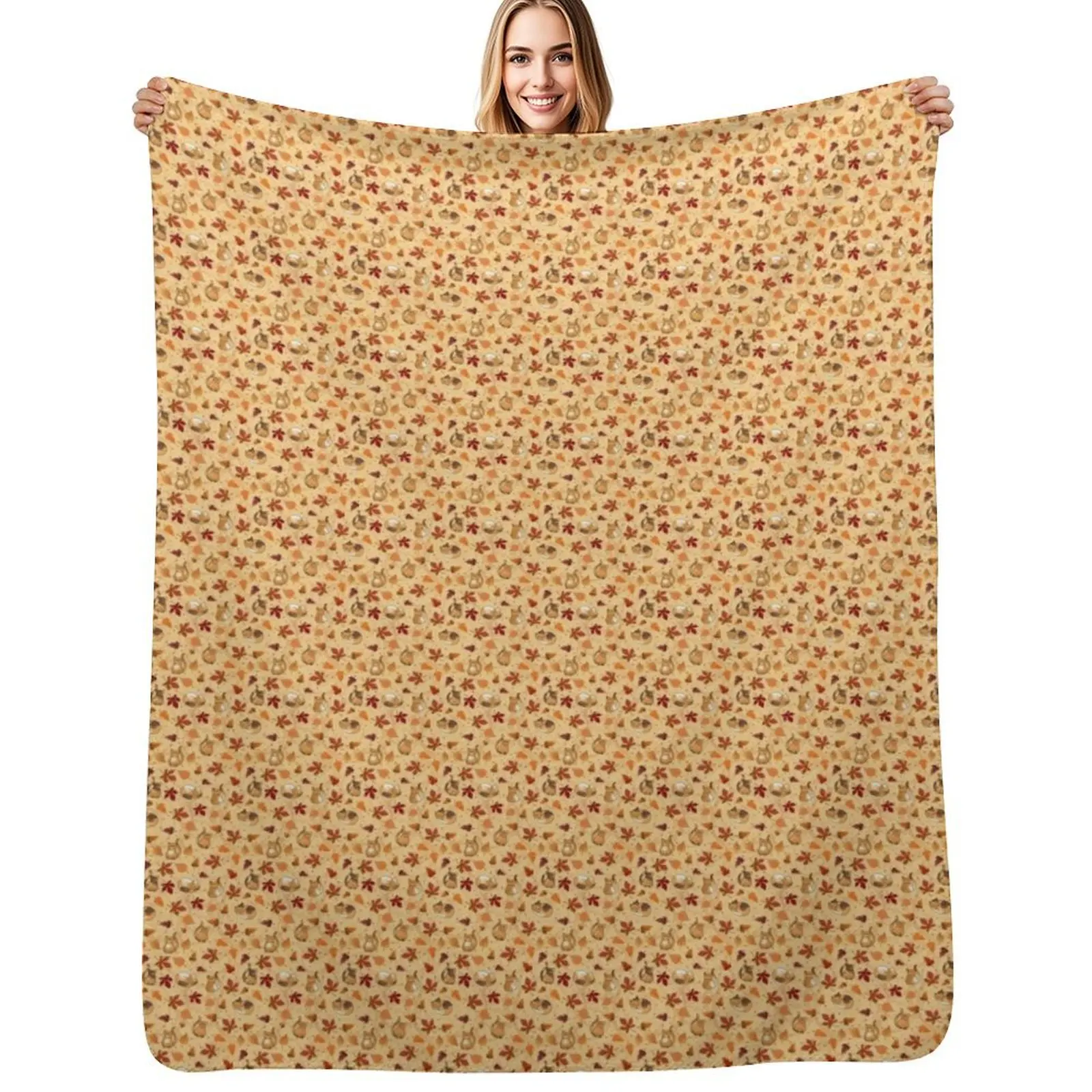Autumn Cats and Leaves, small version Throw Blanket Moving manga funny gift Designers Weighted Blankets