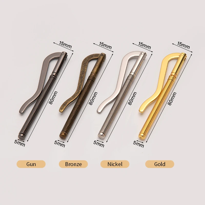 WUTA 10 pcs High Quality Spring Money Clip Bar Brass+ Steel Leather Wallet Craft Supplies Open Coil Cash Holder Clamp