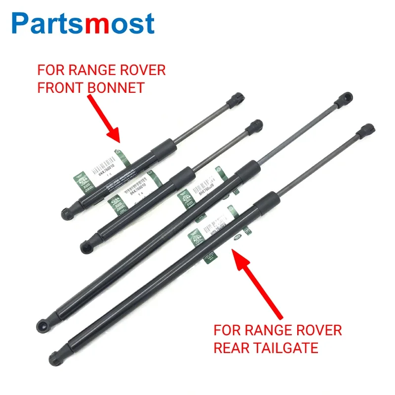 2pcs of Gas Lifts for Land Rover Range Rover L322 2002- 2012 Front Bonnet Gas Spring BKK760010 Rear Tailgate Gas Strut BHE760020