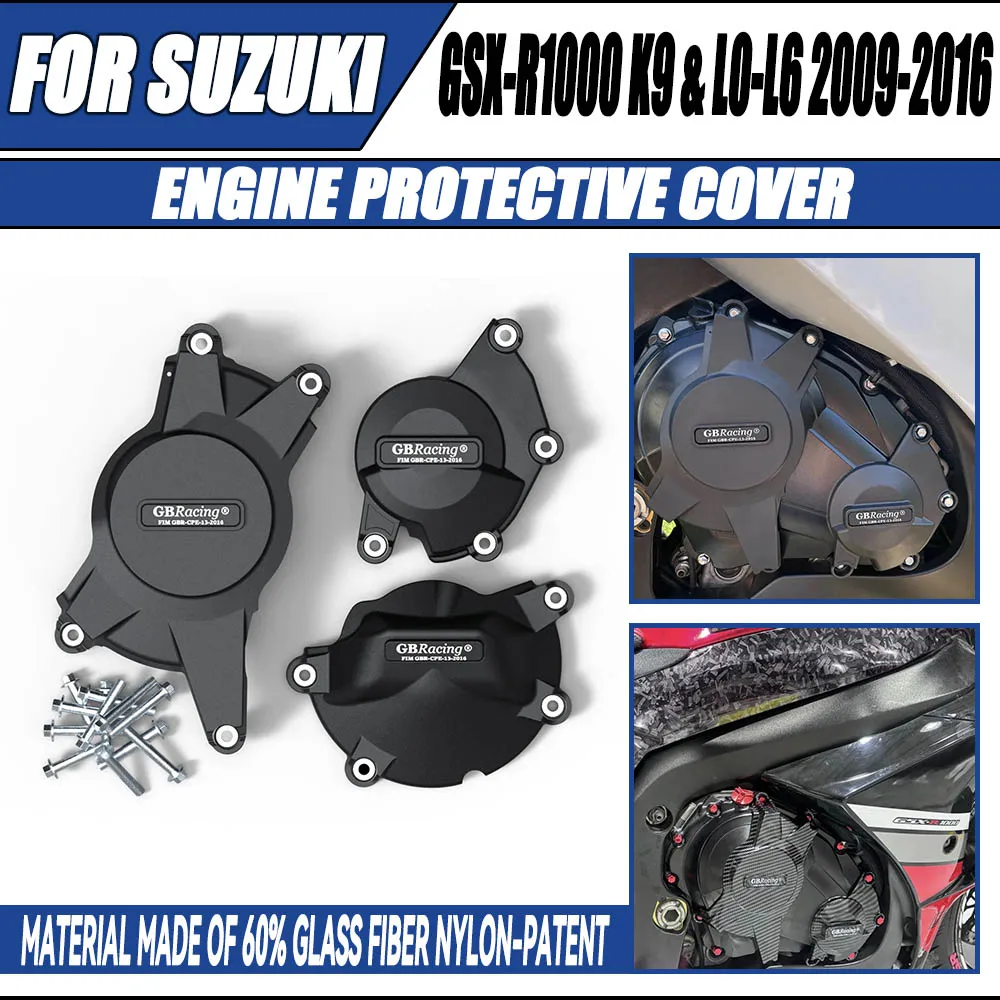 

For SUZUKI GSX-R1000 2009-2016 K9-L6 Motorcycles Engine Cover Protection Case GSXR1000 K9 & L0-L6 Engine Covers Protectors