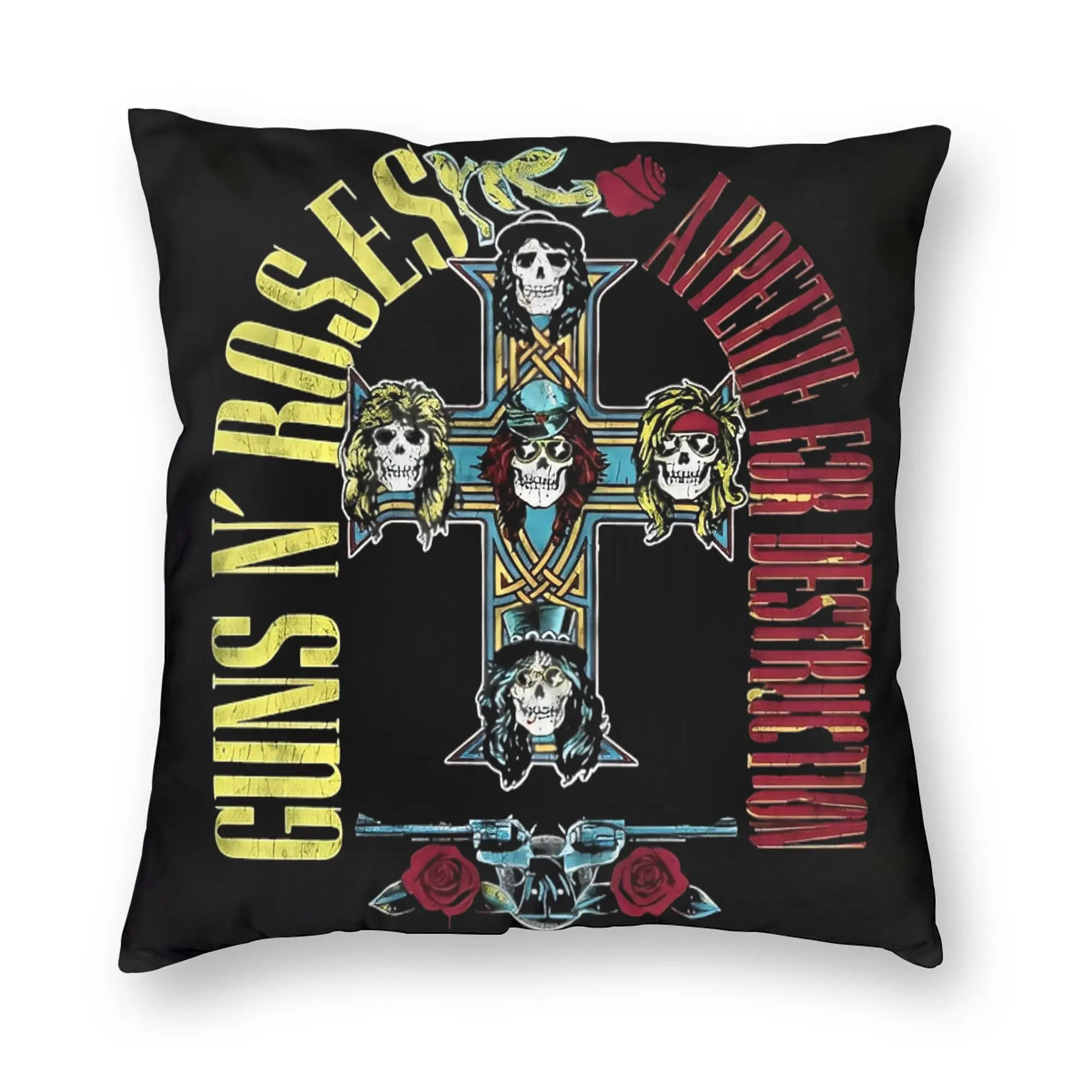 Vintage G-Guns N Roses Pillowcase Printed Polyester Cushion Cover Gift  Pillow Case Cover Home Dropshipping 45*45cm